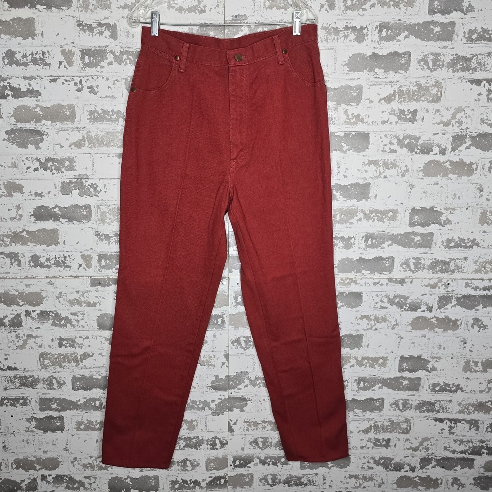 Vintage Wrangler Jeans Womens 30x30 Red 100% Cotton Denim High Rise Jeans USA